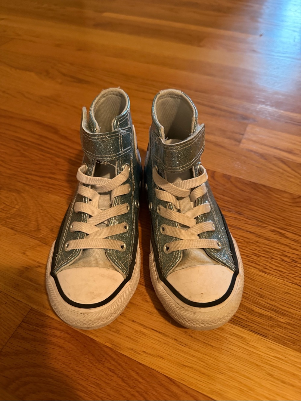 Converse Chuck Taylor All Star Silver Glitter High Top Kids 11 EU 28